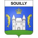 Pegatinas escudo de armas de Souilly adhesivo de la etiqueta engomada