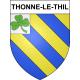 Pegatinas escudo de armas de Thonne-le-Thil adhesivo de la etiqueta engomada