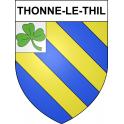 Pegatinas escudo de armas de Thonne-le-Thil adhesivo de la etiqueta engomada