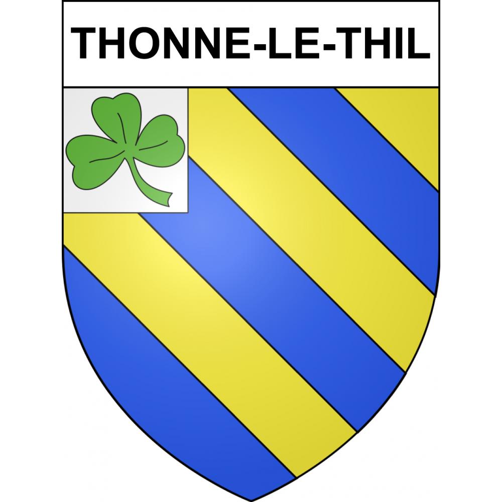 Pegatinas escudo de armas de Thonne-le-Thil adhesivo de la etiqueta engomada