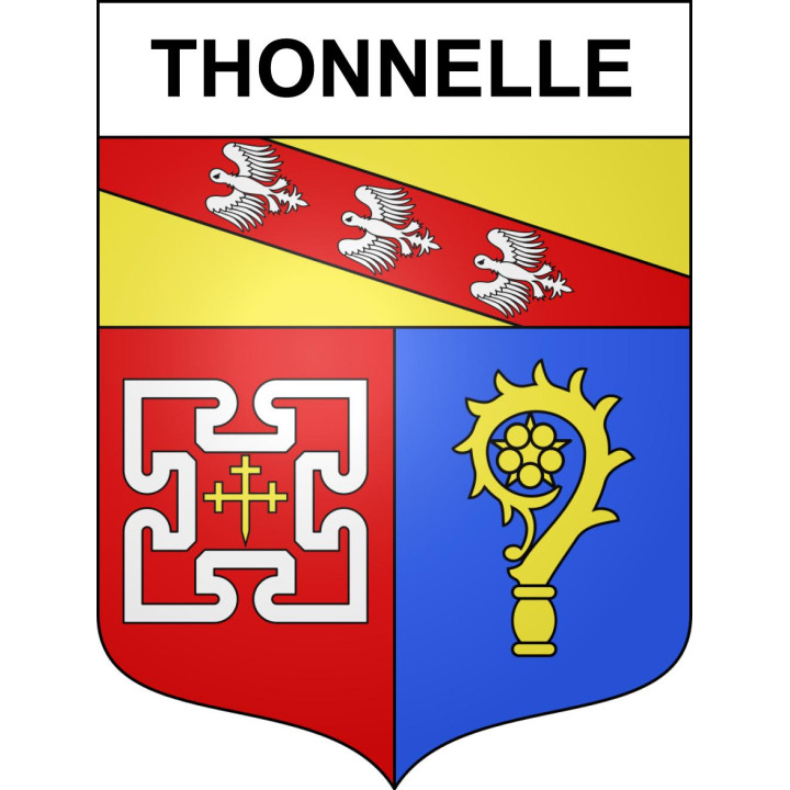 Pegatinas escudo de armas de Thonnelle adhesivo de la etiqueta engomada