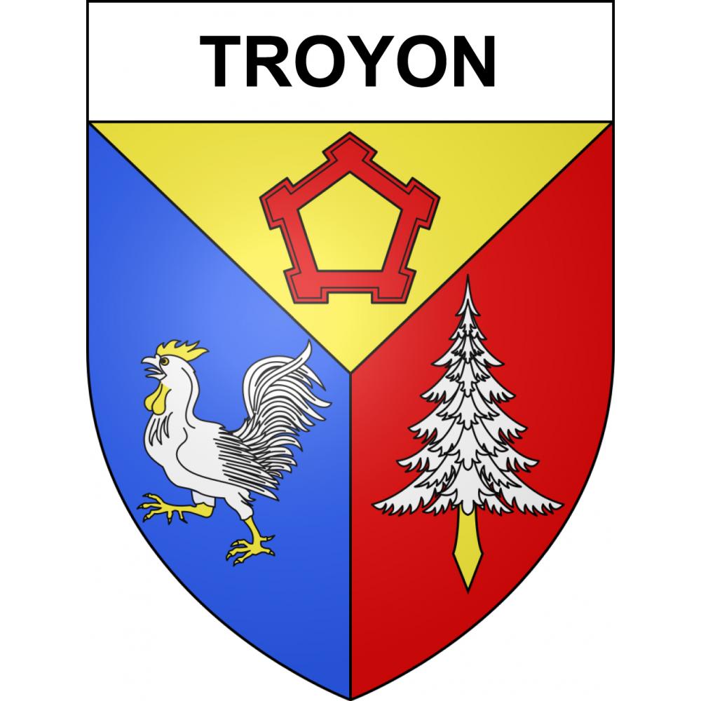 Pegatinas escudo de armas de Troyon adhesivo de la etiqueta engomada