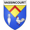 Pegatinas escudo de armas de Vassincourt adhesivo de la etiqueta engomada