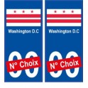 Washington D.C ville sticker numéro au choix autocollant drapeau USA city