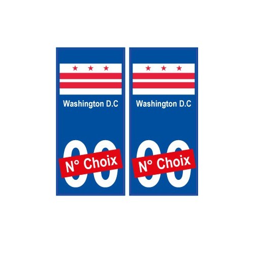 Washington D.C ville sticker numéro au choix autocollant drapeau USA city