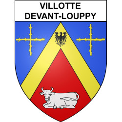 Pegatinas escudo de armas de Villotte-devant-Louppy adhesivo de la etiqueta engomada