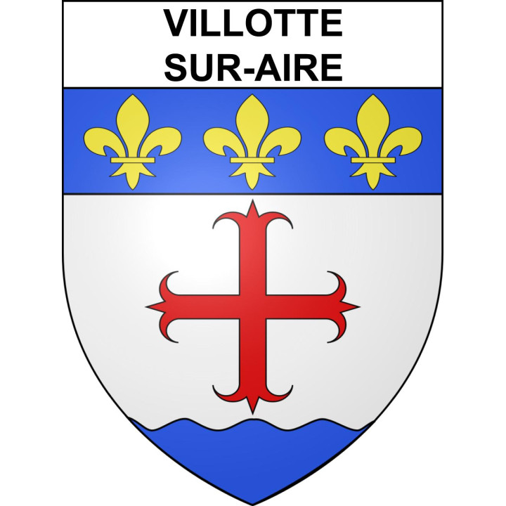 Pegatinas escudo de armas de Villotte-sur-Aire adhesivo de la etiqueta engomada