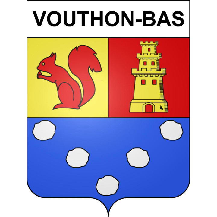Pegatinas escudo de armas de Vouthon-Bas adhesivo de la etiqueta engomada