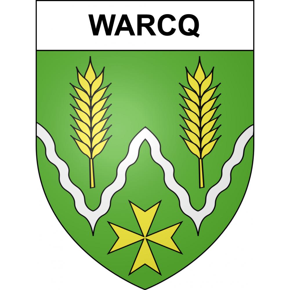 Pegatinas escudo de armas de Warcq adhesivo de la etiqueta engomada