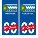 Vancouver Canada ville Autocollant plaque immatriculation auto sticker numéro au choix sticker city