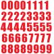 Set 40x Autocollant Sticker Porte Voiture Moto Numero Nombre Chiffre rouge logo 235