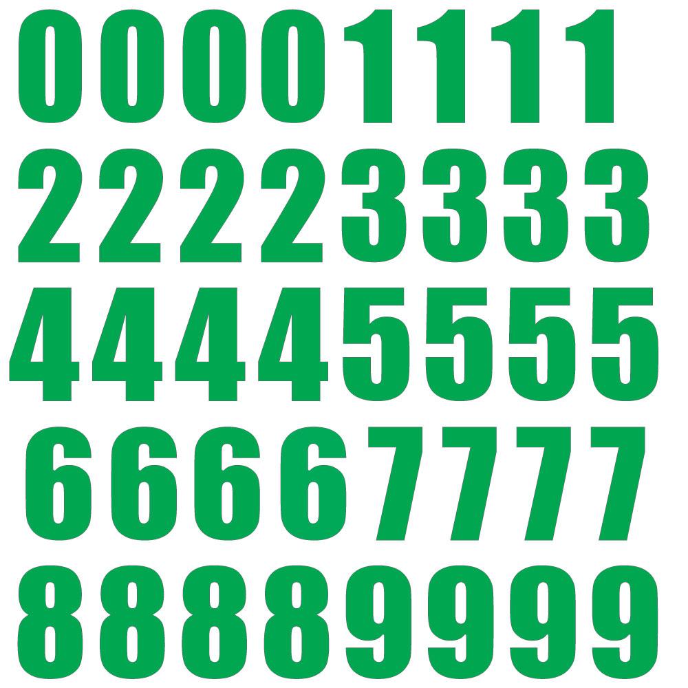 Set 40x Autocollant Sticker Porte Voiture Moto Numero Nombre Chiffre vert logo 238