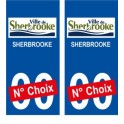 Sherbrooke Canada ville Autocollant plaque immatriculation auto sticker numéro au choix sticker city