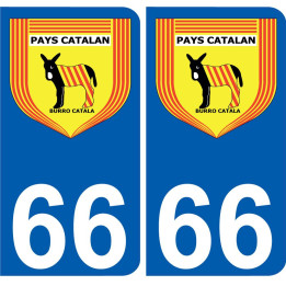 66 blason pays catalan angles arrondis sicker autocollant plaque