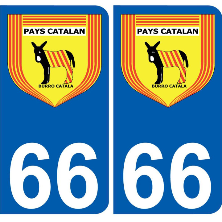 66 blason pays catalan angles arrondis sicker autocollant plaque