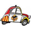 2 CV pays catalan catalunya voiture logo 33 autocollant adhésif sticker logo