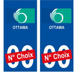 Ottawa Canada ville Autocollant plaque immatriculation auto sticker numéro au choix sticker city