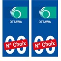 Ottawa Canada ville Autocollant plaque immatriculation auto sticker numéro au choix sticker city