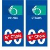 Ottawa Canada ville Autocollant plaque immatriculation auto sticker numéro au choix sticker city