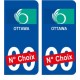 Ottawa Canada ville Autocollant plaque immatriculation auto sticker numéro au choix sticker city