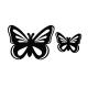 Setx2 papillons noirs autocollant adhésif sticker