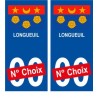 Longueuil Canada ville Autocollant plaque immatriculation auto sticker numéro au choix sticker city