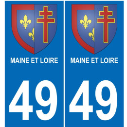 49 Maine et Loire etiqueta engomada de la placa de escudo de armas el escudo de armas de pegatinas departamento