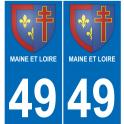 49 Maine et Loire sticker plate coat of arms coat of arms stickers department