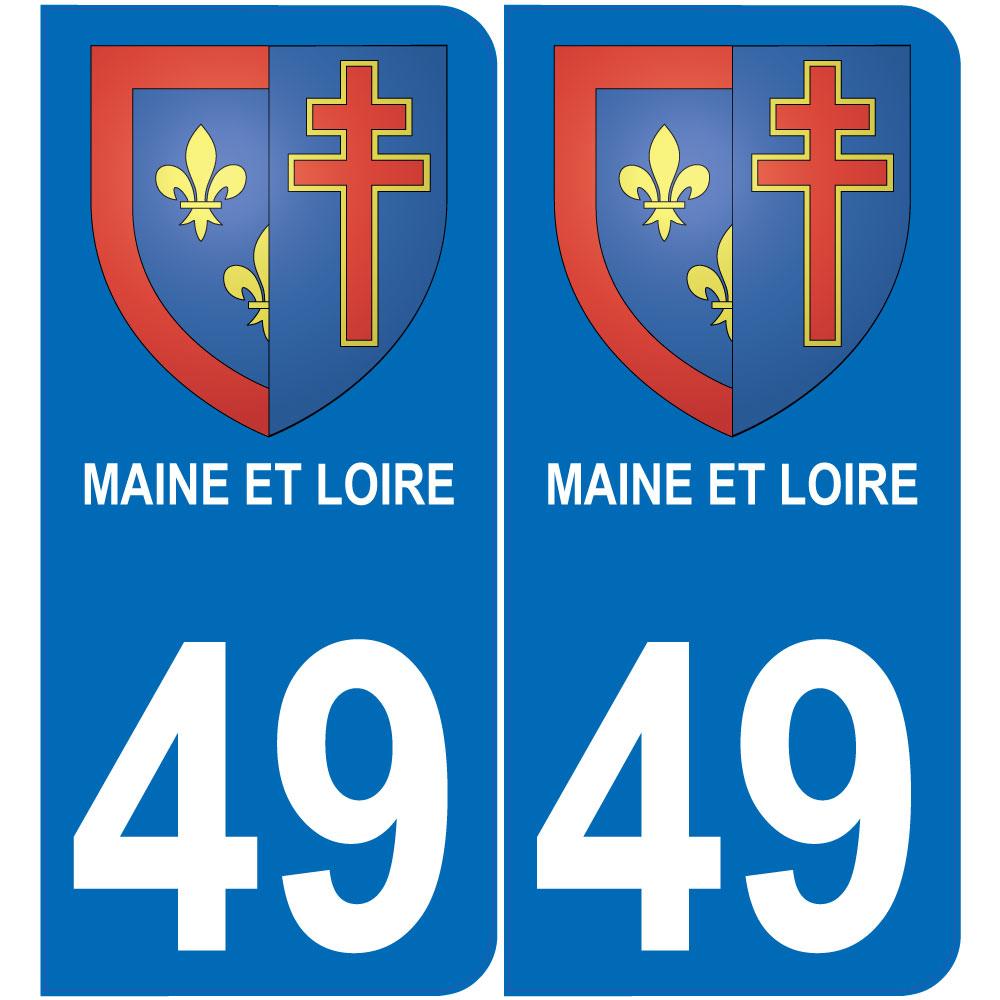 49 del Maine et Loire adesivo piastra stemma coat of arms adesivi dipartimento