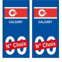 Calgary Canada ville Autocollant plaque immatriculation auto sticker numéro au choix sticker city