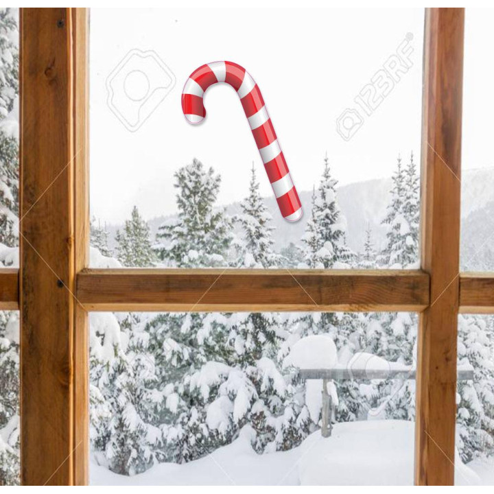 Sucre d'orge Noël autocollant adhésif sticker logo V4