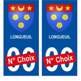 Longueuil Canada ville Autocollant plaque immatriculation auto sticker numéro au choix sticker city