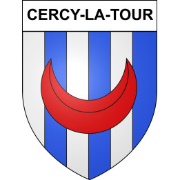 Pegatinas escudo de armas de Cercy-la-Tour adhesivo de la etiqueta engomada