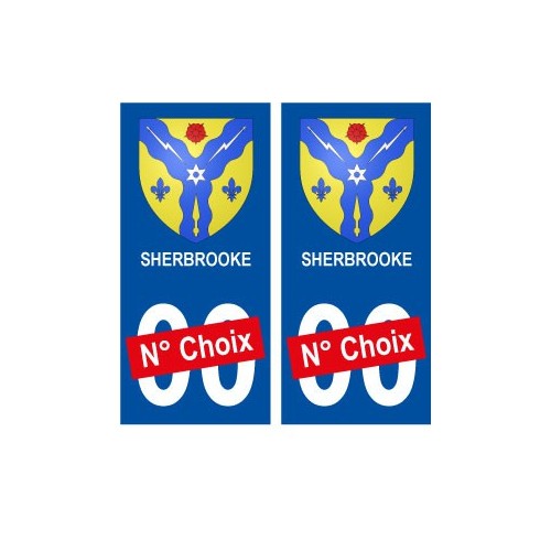 Sherbrooke Canada ville Autocollant plaque immatriculation auto sticker numéro au choix sticker city