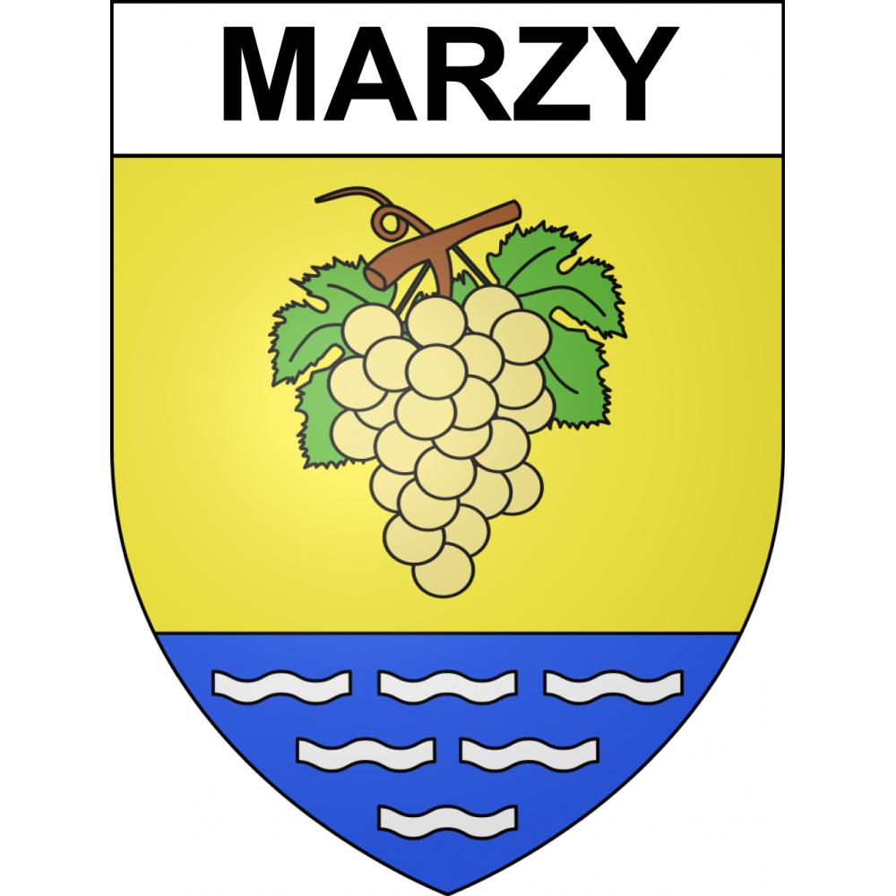 Pegatinas escudo de armas de Marzy adhesivo de la etiqueta engomada