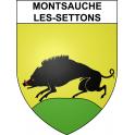 Pegatinas escudo de armas de Montsauche-les-Settons adhesivo de la etiqueta engomada