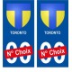 Toronto Canada ville Autocollant plaque immatriculation auto sticker numéro au choix sticker city