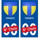 Toronto Canada ville Autocollant plaque immatriculation auto sticker numéro au choix sticker city