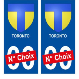 Toronto Canada ville Autocollant plaque immatriculation auto sticker numéro au choix sticker city