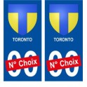 Toronto Canada ville Autocollant plaque immatriculation auto sticker numéro au choix sticker city