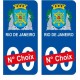 Rio de Janeiro Brésil ville Autocollant plaque immatriculation auto sticker numéro au choix sticker city