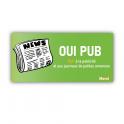 Autocollant sticker Oui Pub boite lettres logo 554