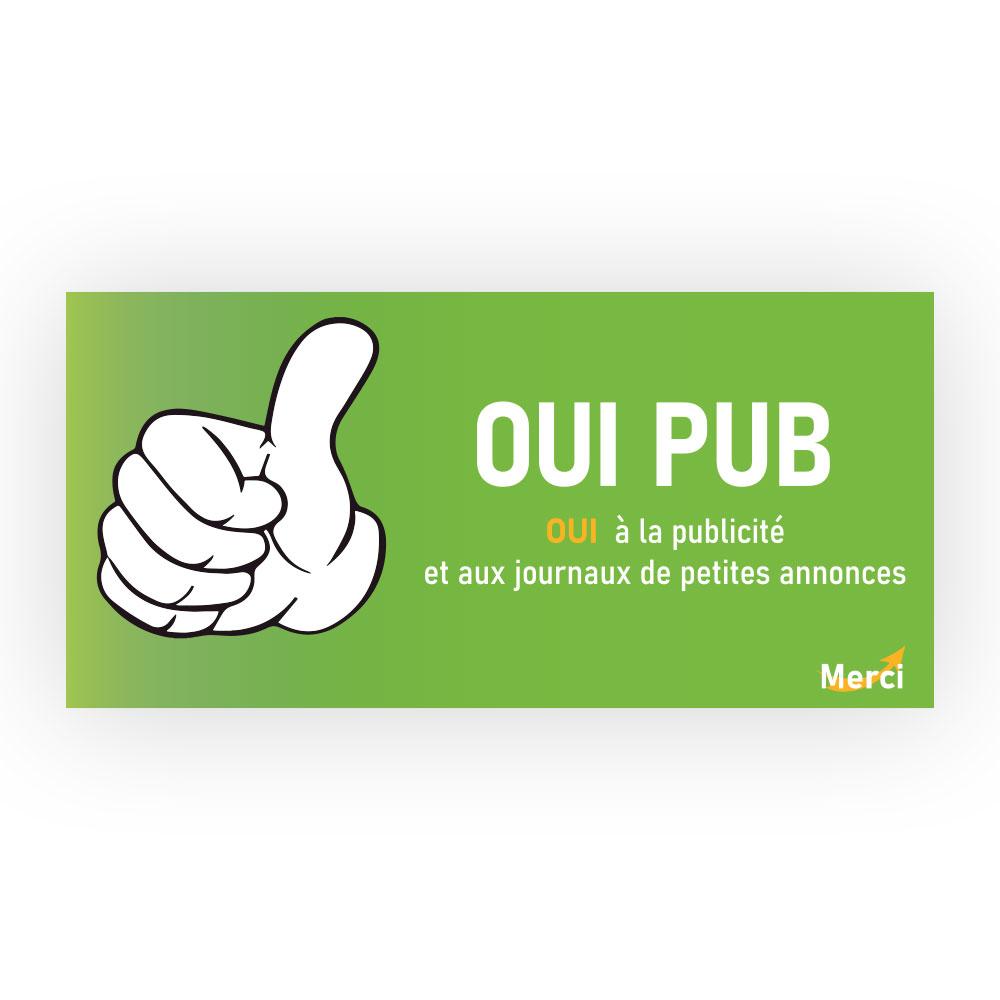 Autocollant sticker Oui Pub boîte aux lettres logo 555