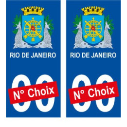 Rio de Janeiro Brésil ville Autocollant plaque immatriculation auto sticker numéro au choix sticker city