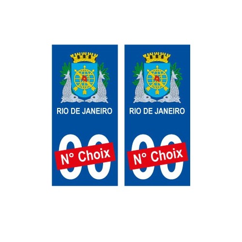 Rio de Janeiro Brésil ville Autocollant plaque immatriculation auto sticker numéro au choix sticker city