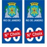 Rio de Janeiro ville sticker numéro au choix autocollant blason Brésil city