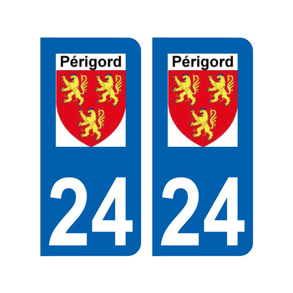 24 Dordogne Périgord autocollant plaque immatriculation auto sticker