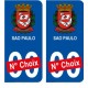 Sao Paulo Brésil ville Autocollant plaque immatriculation auto sticker numéro au choix sticker city