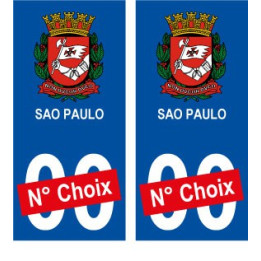 Sao Paulo Brésil ville Autocollant plaque immatriculation auto sticker numéro au choix sticker city