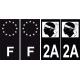 4 Autocollants Stickers Auto Plaque d'immatriculation 2A Black Edition Corse